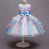 Girl's Dresses Girls Rainbow Tulle Dress Childrens Wedding Tutu Layer Cake Princess Elegant Party Ball Dress Childrens Evening DressL2405