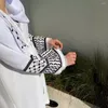 Vêtements ethniques Fashion broderie Kimono Robe musulman surdimensionné ABAYA Syari Femelle Taseel Culte Service Abayas 2024
