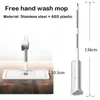 Squeeze Mop HandFree Wash Lazy 360° Mops with Reusable Microfiber Pads for Flat To Clean Under Long Bed Home Cleaning Tools 240508