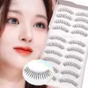 Cílios falsos 10 pares de cílios falsos coreanos finos cílios secos transparentes simulação natural de cílios artesanais em forma de U Ferramenta de maquiagem para iniciantes D240508