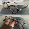 Lunettes de soleil INS VINTAGE LEOPARD IMPRESSION BLACK FIRMES Y2K OVAL BLUE LUMERS LEIL