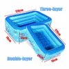 Outdoor Summer Indoor Kids 120cm 2/3layers Children Inflatable Pool Bathing Tub Baby Kid Home Outdoor Large Swimming Square 240422