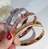 H Brand charms Bangles Bijoux 18K Rose White Gol Titanium Steel Celt Face Full Inraling Shining Aaa Zirkoon Fashion Women Cuff Bra5963036