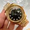 Automated Men's Sports Watch 904L Sapphire Gold Steel Montre De Full Function World Time Iced Out Watch