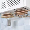 Kitchen Storage Stainless Steel Double Layer Cabinet Shelf Towel Holder Stand Chopping Board Rack Wall Shelves Hanger Accessorie
