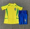 Retro Kids 1998 Brasil soccer jerseys 2002 retro shirts Carlos Romario Ronaldinho 2004 camisa de futebol 1994 2006 1982 RIVALDO ADRIANO JOELINTON BraziLS 1988 2000