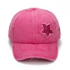 6 cores Cap de altas femininas com glitter Star Summer Mesh Ball Cap feminino Moda Hip Hop Hats Casual Ajustável 240418