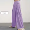 Mulheres soltas calças de perna larga mulheres ioga calça de moletom alta cintura alta