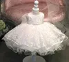 Kleider taufen hochwertige weiße Baby-Mädchen Glitz Chiffon Baptist Kleid 3-jährige Mädchen Erst Geburtstag Cradle Q2405071