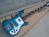 Guitar Flyoung 4 струны синяя электрическая бас -гитара с белыми жемчужными вкладками, хромированное оборудование, предложение настройки
