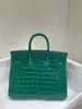 25cm brand totes bag luxury handbag real shinny crocodile leather fully handmade stitching burgundy fuchsia green red color wholesale price fast delivery