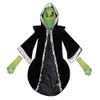 Green et alien lord kostym cosplay för barn ond häxa skräck skrämmande mask kostym halloween kostym för barn 240426
