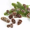 Fleurs décoratives 24pcs faux pins pins décor de plante artificielle maison de Noël couronne de mariage décoration de gâteau de mariage bricolage séché pour l'hiver séché