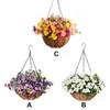 Decorative Flowers Porch With Guesthouses Wedding Office Home Decor DIY Craft Party Yard Artificial Hanging Basket Indoor Outdoor Garden