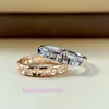 女性バンドTiifeany Ring Jewelry Hollow Out Ring for Women 18Kスターリングシルバーニッチデザイン豪華なInstagramパーソナライズされた狭いスタイルの真のSTAC