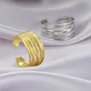 Обручальные кольца Skyrim 2024 Широкие извращенные геометрические кольца для женщин из нержавеющей стали регулируют открытое кольцо с открытым пальцем.