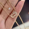 Дизайнер ожерелья для женщины Freds Luxury Charm Collece F Семейство DoubleLayer 8 Шарктер алмаз инкрустанный колье из чистого серебра серебристого серебра.