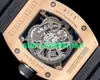 RM Luxury Watches Mechanical Watch Mills Rm010 Automatic Extra Large Date Rose Gold stG9