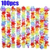 Ghironi da 100 pezzi/lotto Hawaii Party Leis Flower Ghirlande Ghirlanda Hawaiian Neckace Torpil Hawai Floral Farmhouse Decor Hawaiian Tessuto