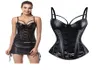 Sexy Women039s Punk Bustier Plus Faux Leather Gothic Corset Кружев