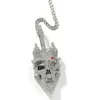 Colares pendentes de crânio de rosa de hip hop para homens designer de luxo masculino Bling Diamond Gold Chain Jewelry Jewelry Gift7644610