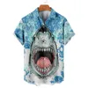 Camicie casual maschile New Men Maglietta per camicetta hawaiana 3D Abbigliamento ad armi da stampa animale da uomo camicie da uomo corta slve sltwear camicia top top top240507