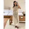 カジュアルドレス2024ファッションサマードレス女性Vestidos de Verano Mujer Cotton Linen Lyocell Elegantes Para