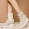 Scarpe eleganti sneaker di moda donne donne cunei in pelle genuina pompe tacchi alti tacchi