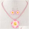 Oorbellen ketting mode zoete en rijke bloemen was touw temperament set drop levering sieraden sets dhgql