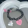 Link bransoletki czarno -białe bransoletka ducha ins para akcesorium żeńska szczęśliwa różowa szpilka senior Słodka ubieranie się urodzin