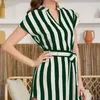Casual Dresses Designer Dress New women's sleeveless striped lace up dress for spring/summer 2024 Plus size Dresses
