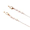 Party Decoration 1pcs Gold Sliver Heart-Shaped Pearl Mask Chain Simple Crystal Fashionable For Eyeglasses Halsband