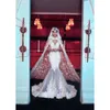 Designer With Long Mermaid Dresses Wrap Cape Bridal Gowns V Neck Floral Appliques Beads Dubai Custom Made Wedding Dress