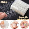 Nagelgel doppelseitiger Kleberaufkleber transparent und flexible 10 Stücke falscher Nagelspitze 240pcs/10 Kleber Q240507