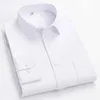 GXE8 Men's Dress Shirts Mens Formal Shirt Long Sle S~8XL Oversized Office Solid Color Striped Anti-wrinkle Non-ing Fashion Business White Shirts d240507