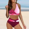 Kvinnors badkläder Hög midja baddräkt 2024 Push Up Halter Sexig blommig bikini Set Women Tankini Summer Ladies Brazilian Bathingsuit