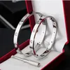 Pulseira de parafuso de designer Jóias de luxo Brand Brand Bangle 18K Gold Batied Titanium Steel Diamond For Men Men Silver Classic Bracelets
