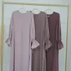 Robe des vêtements ethniques sous Abaya Robes de glissement longs intérieures Slevés Flare Muslim pour femmes Dubaï Luxury Turquie Islamic Kaftan Hijab Robe