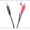 Nuevo cable de audio de 1,5 mm de 3,5 mm a 2 cables de audio RCA 3.5 Masculino a RCA Cable Aux coaxial chapado en oro para amplificador de DVD de TV portátil