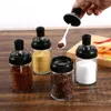 Depolama Şişeleri 1/2/3pcs Spice kapları Tuz Şeker Biber Oliver Yağı 250ml Kaşık Kapağı Şeffaf Mutfak Aksesuarları