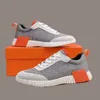 Casual Designer Sneakers Mens Shoes Bouncing spetsar upp tränare Mesh Knit Round Head Low Top Travel Fashion Women Flat Mens Shoes Walking Jogging Orange Black SH059