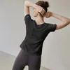 Schönes Back-Sport-T-Shirt für Frauen Sommer Neue lose und atmungsaktive, schnelle Trocknen kurzärmeliger Yoga-Anzug, der Sporttop läuft