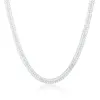 Цепи Оптовая ширина 6 мм цепь 925 Серебряные ожерелья для женщин для женщин очаровывать модные украшения свадебная вечеринка 50/55/60 см.