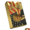 Trump Party Favor Waterproof Gold Sier Playing Cards Poker Game Plastic Dropse Delivery Home Garden Festive Supplies Event 0508
