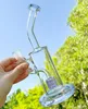 Lila 9 -Zoll dicker schwerer Glas Bong Duschkopf Percolator DAB Rig Recycler Wasserpfeife Rauch Shaka Becher Bubbler mit 14 mm männlicher Tabakschale