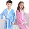 Pyjamas pojkar och flickor badrock barns huva baby Terry Winter Wool Bathrobe Thandduk Childrens Velvet Sleepwearl2405