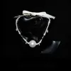 Mouth Ball Necklace Pearl Necklace Water Drop Pearl Niche Design Versatile Smycken Halsband Kvinnor Neckkedja Internet Kändis Ny modell
