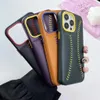 Étui à couverture en cuir de motif de baseball à la main pour iPhone 15 14 13 12 Pro Max Plus Case de téléphone de protection à l'épreuve des chocs