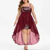 Casual Dresses Sparkling Cocktail Dress Elegant Sequins Slip For Women Irregular Hem Formal Party Clothing With Spaghetti Straps Long