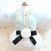 Princess Dress Coat for Small Dogs Buttefly Bow Luxury Fleece Tulle White Flower XS S M L XL 240508